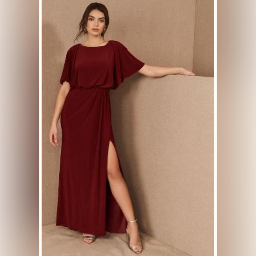 BHLDN Lena dress, Color Bordeaux, Size 8